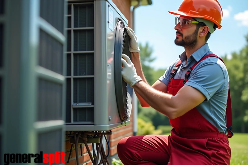 نصب یونیت خارجی کولر گازی جنرال گلد