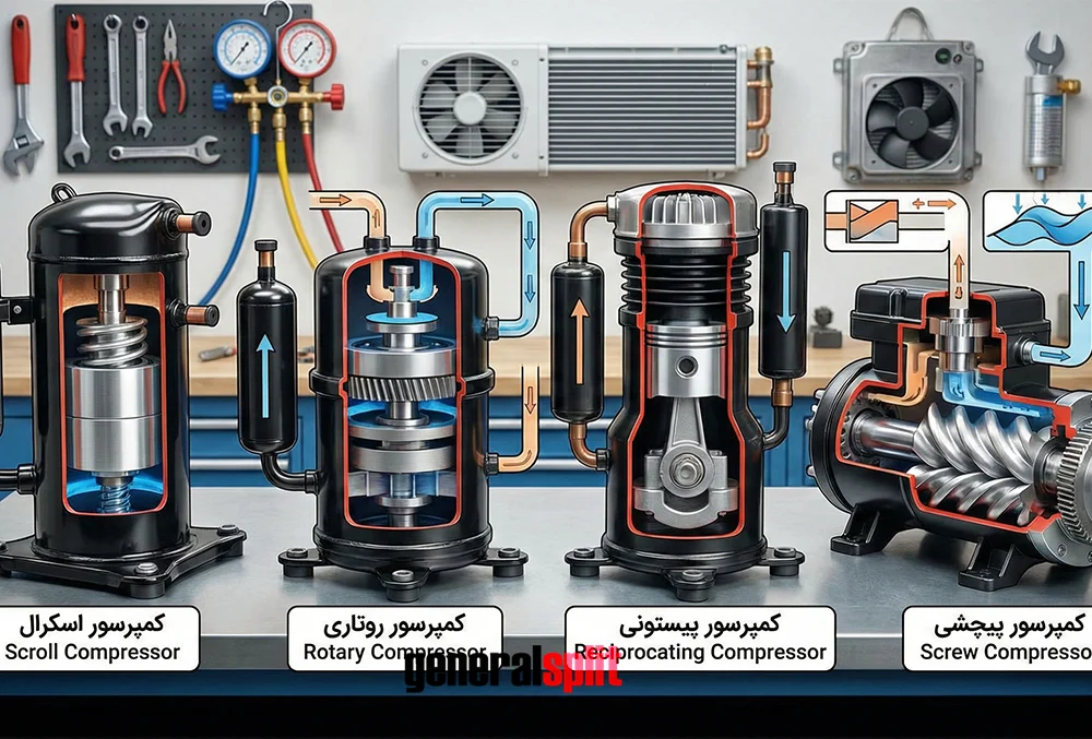 انواع کمپرسور کولر گازی